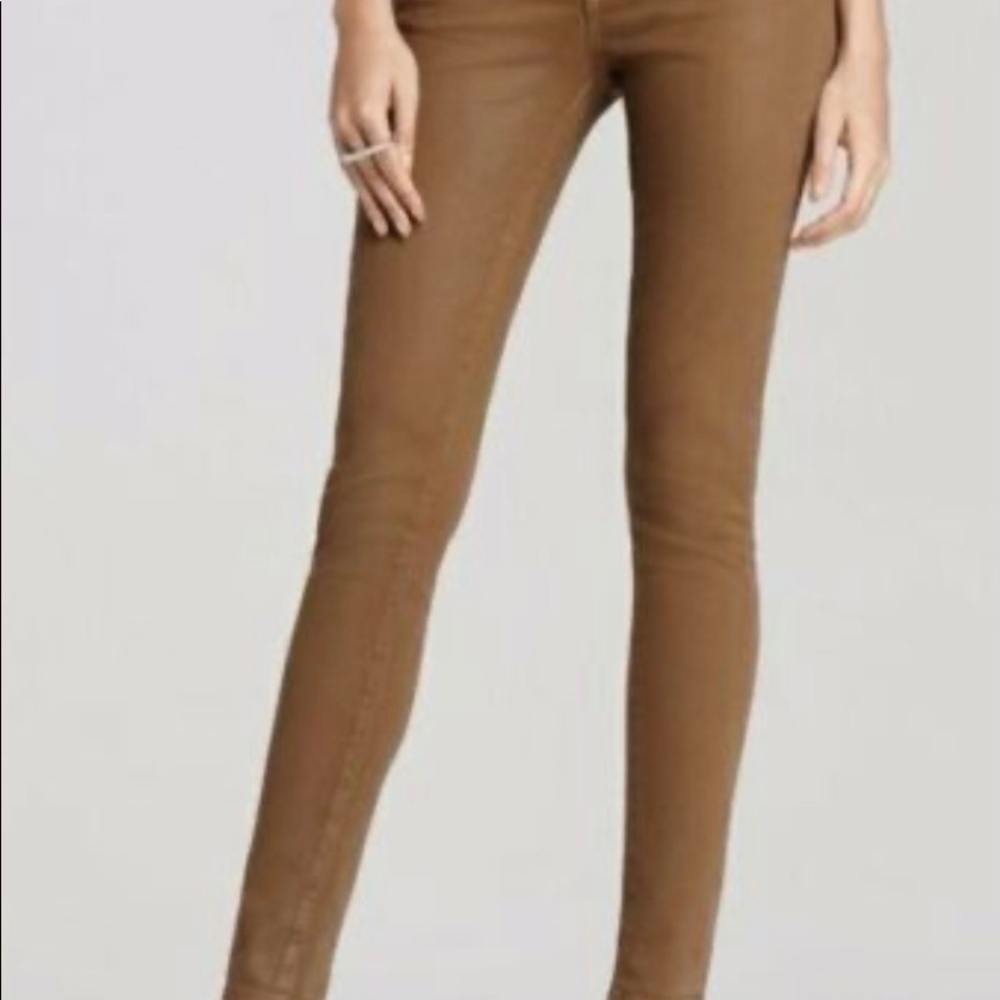 Paige Verdugo Brown Glitter Stretch Legging Jeans